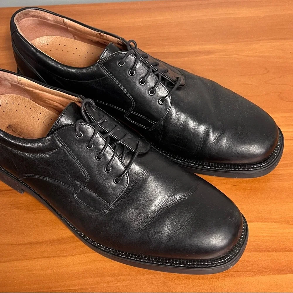 Bostonian Strada Italian Made Black Leather Oxford Dress Shoe Sz 13